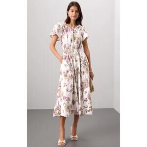 Adam Lippes x RTR Floral Shirred Dress Size 6
